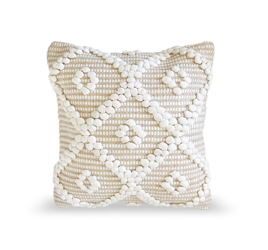 18inch by 18inch pillow cover ivory and beige